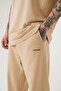 Relaxed Basic Baggy Sweatpants Beige - 3