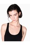 Women's Woven Fabric Regular Fit Strappy Ax Logo Embroidered Black T-Shirt - 3