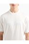Men's Regular Fit Logo Embroidered Round Neck Short Sleeve Cotton White T-Shirt - 5