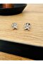 Xuping Silver Color Stone Minimal Star Earrings 8mm Acr9489 - 2