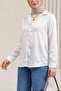 3964 Lightweight Drapey Satin Shirt - White - 3