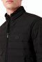 Men's Stand Collar Pocket Puffer Black Jacket - 3