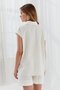 Women's Regular Fit Vertical Striped Pocket Detailed Short Sleeve Ecru Shirt - 3