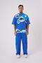 Men's Lotus Flower Printed Oversize T-Shirt Light Blue - 3