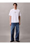 Men's Crew Neck Short Sleeve Slim Fit Ck Summer Pattern White T-Shirt - 4