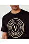 Men's Regular Fit Logo Printed Short Sleeve Black-Gold T-Shirt - 4
