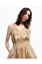 Women's Elastic Waistband Two Side Pockets Satin Shiny Fabric V-Neck Multi Color Dress - 4