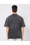 Men's Crew Neck Short Sleeve Lettering Detail Regular Fit Black T-Shirt - 2