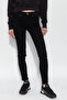 Women's Slim Fit Narrow Leg Casual Black Trousers with Pockets - 3