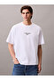 Men's Crew Neck Short Sleeve Slim Fit Ck Summer Pattern White T-Shirt