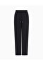Women's Regular Fit Waist Elastic Band and String Tie Rhinestone Embroidered Ax Logo Flat Leg Black - 5
