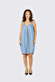 Women's Comfortable Fit Round Neck Strappy Blue Dress