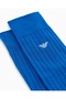 Unisex Stretchy Fabric Cotton Ribbed Long Blue Socks - 2