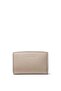 Women's Leather Beige Wallet with Card and Cash Compartments, Zipper and Snap Closure