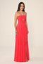 Women's Long Pleated Halter Neck Fuchsia Evening Dress & Graduation Dress with Rope Straps
