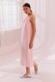 Women's Comfortable Fit Halter Neck Sleeveless Midi Length Pink Dress - 4