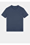 Men's Cotton Regular Fit Round Neck Short Sleeve Blue T-Shirt - 4