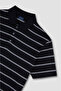 Men's Regular Fit Short Sleeve Striped 100% Cotton Black Polo Neck T-Shirt - 6