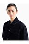 Men's Regular Fit Notched Collar Jacket with Logo Detail and Snap Pockets in Navy Blue - 3