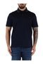 Men's Button-Closure Above Knee Length Long Sleeve Two Pocket Detailed Navy Blue Polo Collar T-Shirt 25411268-013 - 3