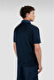 Men's Regular Fit 100% Cotton Short Sleeve Navy Blue Polo Collar T-Shirt - 2
