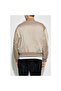 Men's Double-Sided Stand Collar Long Sleeve Beige Coat with Brand Logo on the Back - 5