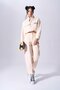 Women's High Waist Woven Fabric Comfortable Casual Cream Pants