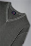 Men's V-Neck Long Sleeve Gray Sweater - 6