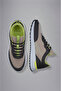 Men's Lace-Up Walking Sneaker with Logo Detail in Beige - 2