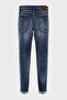 Men's Cotton Blend Plain Design Blue Jeans with Pockets and Stardart Waistband - 3