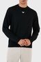 Men's Brand Logo Detailed Crew Neck Regular Fit Navy Blue Sweatshirt - 6