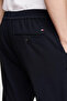 Men's Woven Fabric Regular Waist Straight Model Navy Blue Trousers - 4