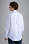 Men's Brand Logo Buttoned Shirt Collar Long Sleeve White Shirt - 3