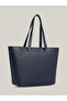 Women's Logo Leather Card Compartment Daily Use Navy Blue Shoulder Bag AW0AW15178-DW6 - 2