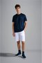 Men's Brand Logo Cotton Regular Fit Casual Blue T-Shirt - 6