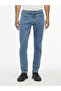Men's Denim Fabric Regular Waist Straight Model Navy Blue Jeans