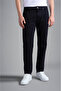 Men's Woven Fabric Regular Waist Straight Model Black Trousers