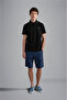 Men's Cotton Polo Collar Button Closure Short Sleeve Black Polo Collar T-Shirt - 6
