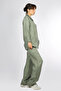 Women's Cotton Shirt Collared Long Sleeve Button Closure Khaki Top and Bottom Set - 3