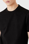 Men's Cotton Brand Logo Round Neck Black T-Shirt - 2
