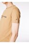 Men's Woven Fabric Short Sleeve Plain Model Brown T-Shirt - 5