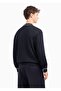 Men's Cotton Woven Fabric Brand Logo Navy Blue Sweater - 2