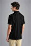Men's Polo Collar Button Closure Short Sleeve Black Polo Collar T-Shirt - 3