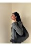 Women's Hazeran Model Large Size Shoulder Bag with Knitted Detail - 3