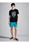 Men's Brand Logo Cotton Regular Fit Casual Blue T-Shirt - 2