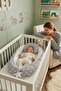Babynest, Baby Sleeping Bed, Bed - 0-2 Years - Cotton Fabric - Light Gray Star