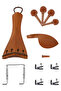 Vca Pack-2 Set Coffee Boxwood Accessory Set for Violin (Chinrest Tailpiece Fix Tail Pin) - 4