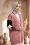 Baklava Pattern Knitwear Cardigan 1243 - Dried Rose - 4