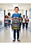 Men's Yarasa Gray Primary School Orthopedic 3-Piece Set with Pen Holder, Foil-Lined Lunch Bag, 3-Compartment Water Bottle 528 - 2