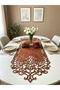 Red Brown Suede Fabric Runner 40X140 cm Table Length - Modern Design